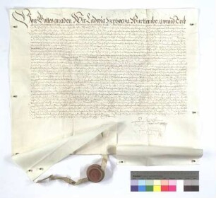 Vertrag zwischen der Kommune Mühlhausen (Mülhausen) und dem Kloster Maulbronn und Spital in Markgröningen (Groningen) wegen des Weinzehnten auf ersterer Markung.