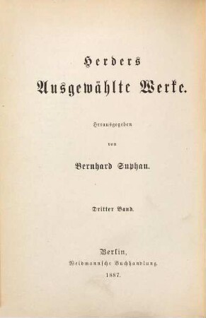 Herders ausgewählte Werke, 3