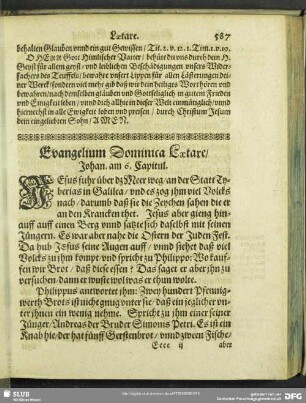 Evangelium Dominica Laetare, Johan. am 6. Capitul