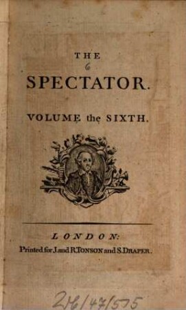 The spectator. 6 = Nr. 395 - 473 = 3.6.1712 - 2.9.1712