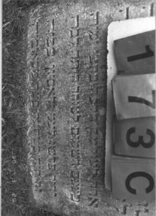 Grabstein 173 (Index: 100009050) Zustand: leicht eingesunken Maße HxBxT: 78x53x15 cm: Grabstein 173C