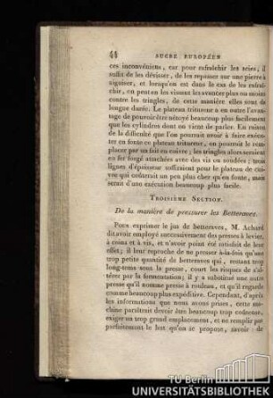 Troisième Section. De la manière de pressurer les Betteraves
