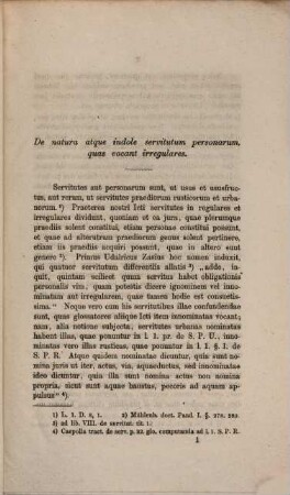 De natura atque indole servitutum personarum, quas vocant irregulares : commentatio