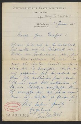 Brief an Alfred Dörffel : 02.01.1885