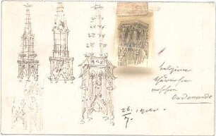 Hauberrisser, Georg von; u. a. Deutschland; Italien; Österreich; Skizzen - Turmspitzen (Teilansichten)