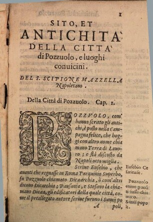 Sito et antichità della città di Pozzuolo