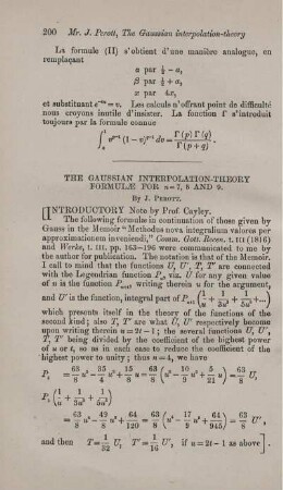 The Gaussian interpolation-theory formulae for n = 7, 8, and 9.