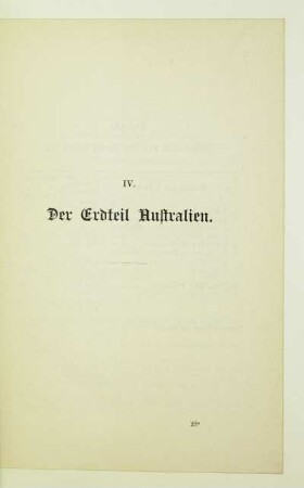 IV. Der Erdteil Australien