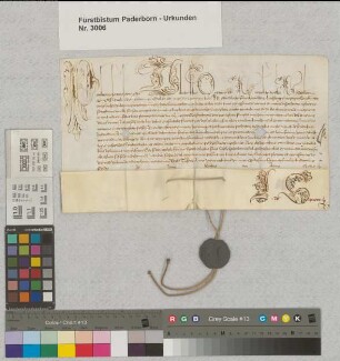 Papst Paul V. teilt dem Domdechanten und Dompropst sowie dem Offizial zu Münster die Provision Arnolds von Landsberg auf das freie Kanonikat in Paderborn mit. USS