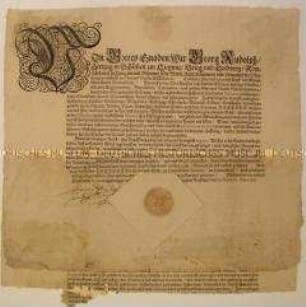 Patent von Georg Rudolph Herzog von Liegnitz mit der Aufforderung an die Stände, Kriegssteuern zur Unterstützung der Soldaten zu zahlen
