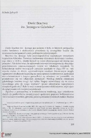 1: Dwór Bractwa św. Jerzego w Gdańsku