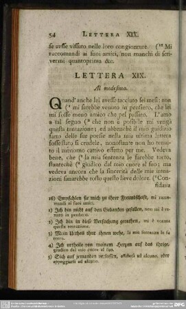 Lettera XIX. Al medesimo