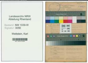 Entnazifizierung Karl Wettstein , geb. 27.10.1888 (Lehrer)