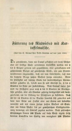 Fütterung des Rindviehes mit Kartoffelmaische.
