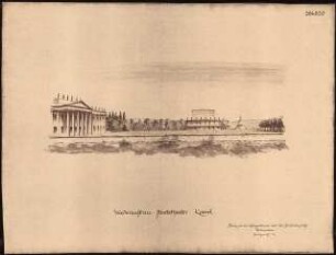 Staatstheater Kassel: (Lichtpause von Inv.Nr. 35781): Perspektivische Ansicht Friedrichplatz
