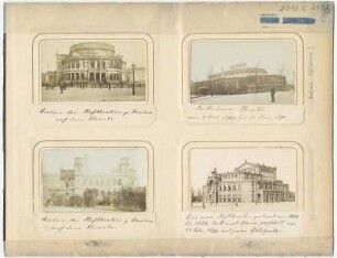 Vier Albumblätter ohne Einband. Seite 3 mit vier Visitfotos von Dresden