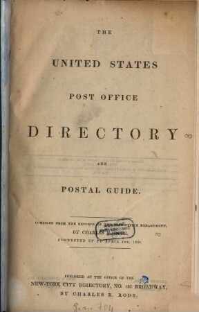 The United States Post Office directory and postal guide
