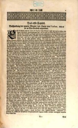 Freundlicher Wett-Streit Der Französischen, Holländischen und Teutschen Krieges-Bau-Kunst : Worinnen Die Befestigungs-Manier des Hrn. von Vauban an Neu-Breisach, Die beste Manier des Hrn. von Coehoorn, und Zweyerley Vorstellungen der von L. C. Sturm publicirten, und nach des weit-berühmten Hrn. George Rimplers Maximen eingerichteten Manier, In achtzehen accuraten Rissen mit allen nöthigen Umständen vor Augen geleget, Nach den Bau-Kosten und Raum durch einen ausführlichen Calculum überschlagen, Und Gantz unpartheyisch gegen einander in Vergleichung gestellet werden