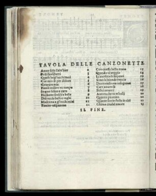 Tavola Delle Canzonette