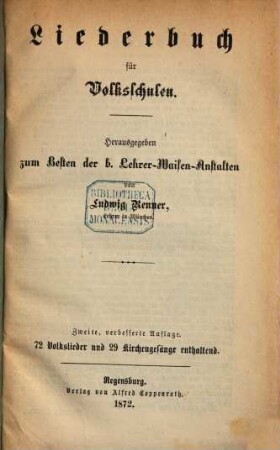 Liederbuch für Volksschulen