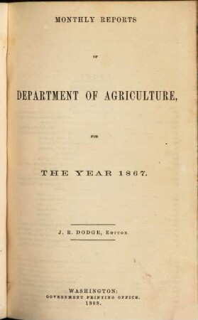 Monthly report of the Department of Agriculture. 1867 (1868)