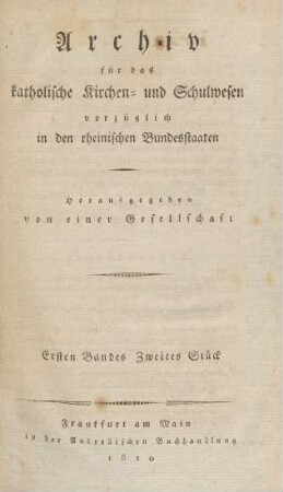 Ersten Bandes Zweites Stück