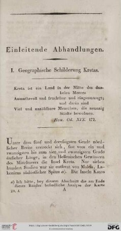 I. Geographische Schilderung Kretas