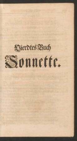 Vierdtes Buch Sonnette.