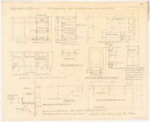 Wohnhaus Böhmer, Heidelberg: Anrichte: Grundriss, Ansicht, Schnitt 1:20, 1:10, 1:5