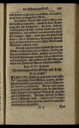 Das XVIII. Capitel. Ob es eine Kunst sey, Söhne und Töchter zu zuegen?