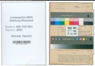 Entnazifizierung Heinrich Schmoll , geb. 03.04.1890 (Sachbearbeiter)