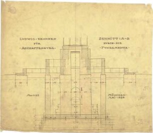 Pfann, Paul; Aschaffenburg; Ludwigsbrunnen - Fundamente (Schnitt)