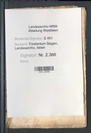 Kohlenregister des Amtes Siegen