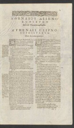 Athenaei Deipnosophistarum liber decimusquartus.