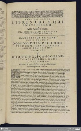 Analysis Logica Libri S. Lucae Qui Inscribitur Acta Apostolorum