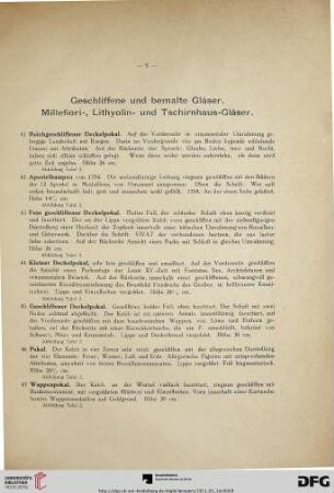 Geschliffene und bemalte Gläser. Millefiori-, Lithoyolin- und Tschirnhaus-Gläser (Nr. 41-139)