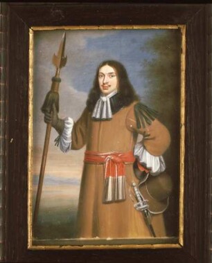 Bildnis von Georg Mevius, Offizier des gräflich Montfort’schen Kreisregiments, 1673