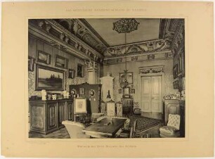Wohnzimmer der Königin Carola von Sachsen im Residenzschloss in Dresden, aus der Mappe: Das Königliche Residenzschloss zu Dresden von Römmler & Jonas