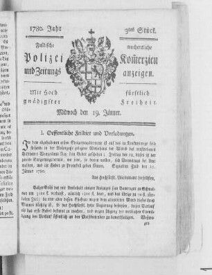 3tes Stück., Ausgabe vom 19. Januar 1780