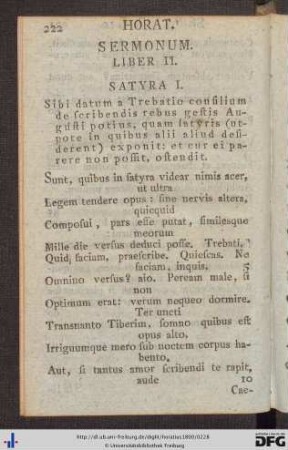 Sermonum Sive Satyrarum Liber II.