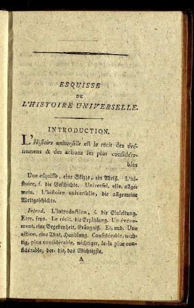 Esquisse de l'histoire universelle.
