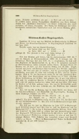 Wittwen-Kassen-Angelegenheit