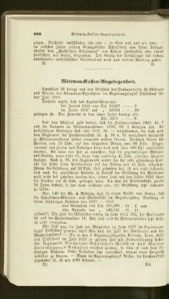 Wittwen-Kassen-Angelegenheit