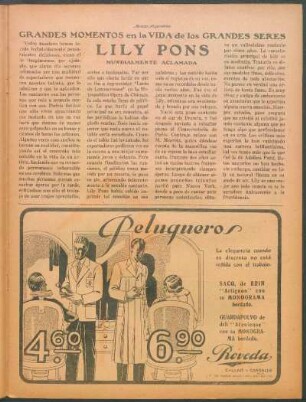 Lily Pons, mundialmente aclamada : Grandes momentos en la vida de los grandes seres