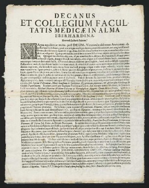 Decanus Et Collegium Facultatis Medicae...