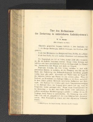 Über den Mechanismus der Erstarrung in umkehrbaren Kolloidsystemen