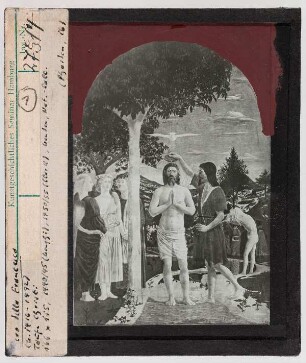 Piero dei Franceschi (Piero della Francesca): Taufe Christi. London, National Gallery