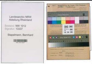 Entnazifizierung Bernhard Stapelmann , geb. 01.10.1887 (Malermeister)