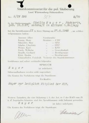 Mayer, Cäzilia