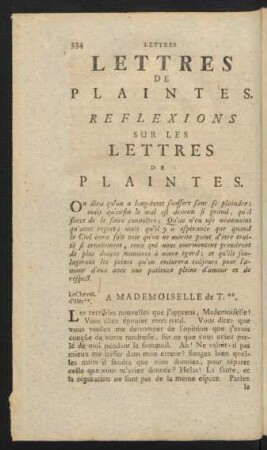 Lettres De Plaintes